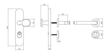 ProGriff Kombi-Schutzbeschlag T- Form ES 1